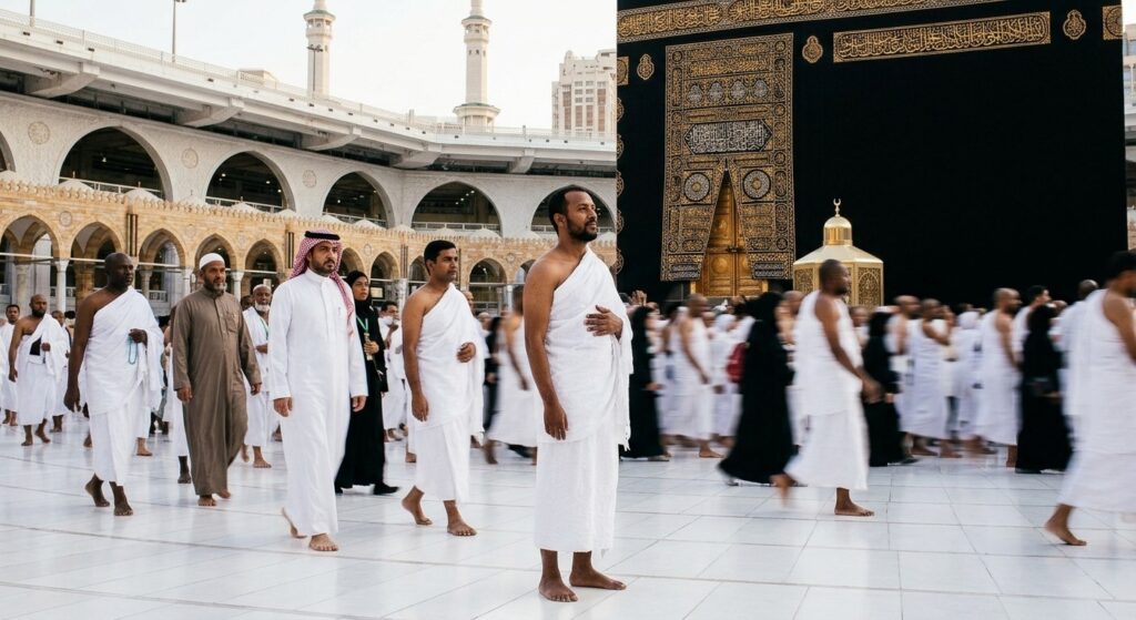 Yeh rahay aap ke **"Overview & Rulings of Umrah"** article ke liye **Meta Title**, **Meta Description**, aur **Alt Text**: --- ### 1. Meta Title > **Umrah Guide: Definition, Rulings, Virtues & Pillars** *(Length: ~54 characters – Search engine results ke liye ideal length)* --- ### 2. Meta Description > **Learn everything about Umrah: linguistic & Islamic definitions, virtues, conditions, compulsory pillars (Arkan), obligations (Wajibhat), and Fidyah rules.** *(Length: ~156 characters – Search engines mein bilkul fit aayega)* --- ### 3. Image Alt Text > **Alt Text:** `Muslim pilgrims in white Ihram performing Tawaf around the Holy Kaaba in Makkah during Umrah`